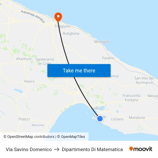 Via Savino Domenico to Mathematics Department map
