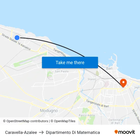 Caravella-Azalee to Mathematics Department map