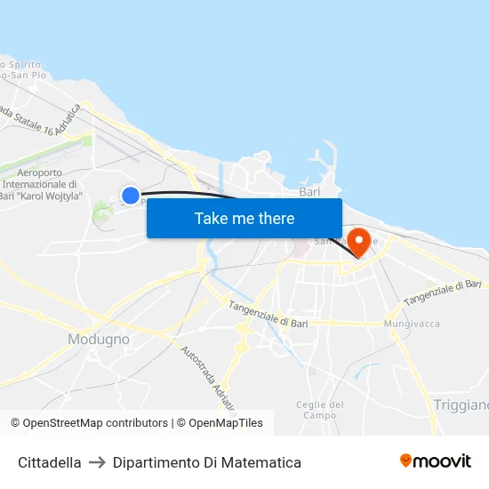 Citadel to Department of Mathematics map