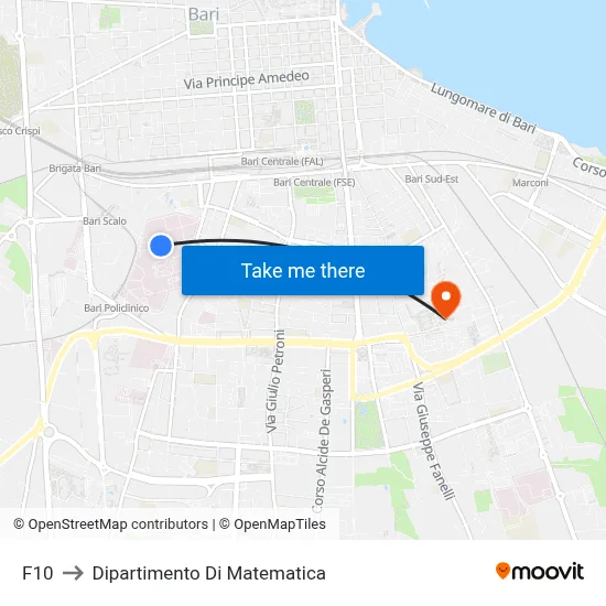 F10 to Mathematics Department map