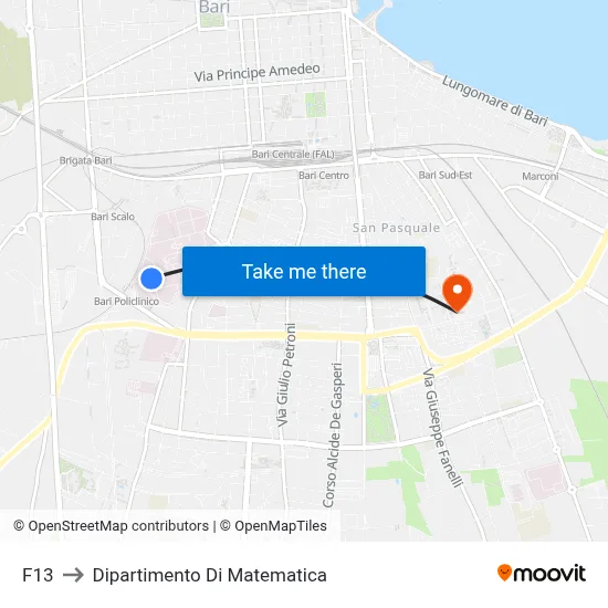 F13 to Department of Mathematics map
