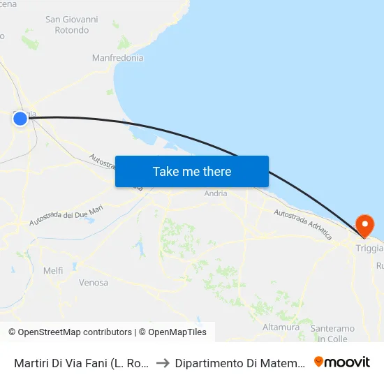 Martyrs of Via Fani (L. Rovelli) to Mathematics Department map