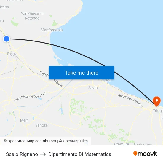 Rignano Station to Mathematics Department map
