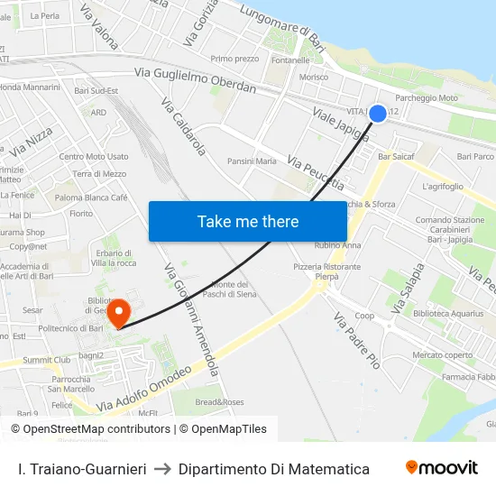 I. Traiano-Guarnieri to Mathematics Department map