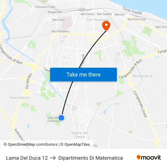 Lama Del Duca 12 to Department of Mathematics map