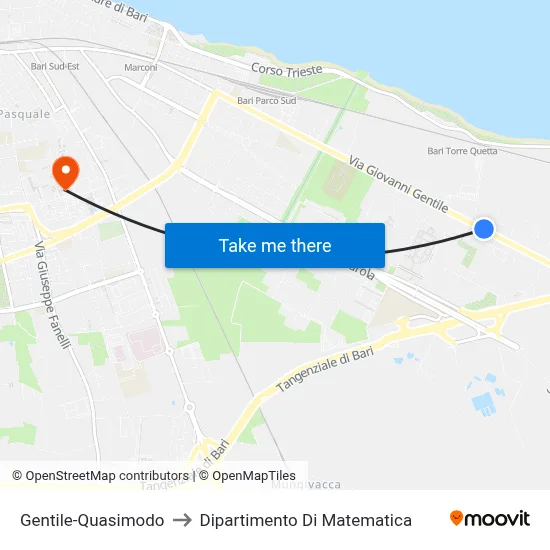 Gentile-Quasimodo to Department of Mathematics map