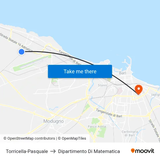 Torricella-Pasquale to Mathematics Department map