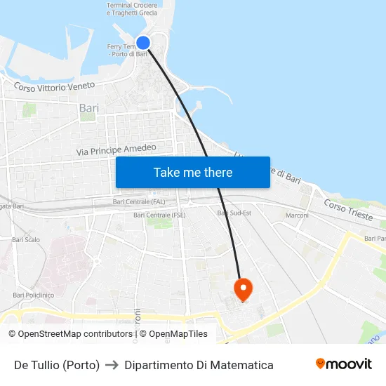 De Tullio (Port) to Mathematics Department map