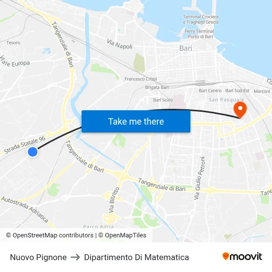 Nuovo Pignone to Department of Mathematics map