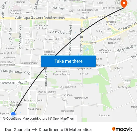 Don Guanella to Mathematics Department map