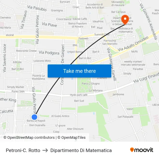 Petroni-Broken Heart to Department of Mathematics map