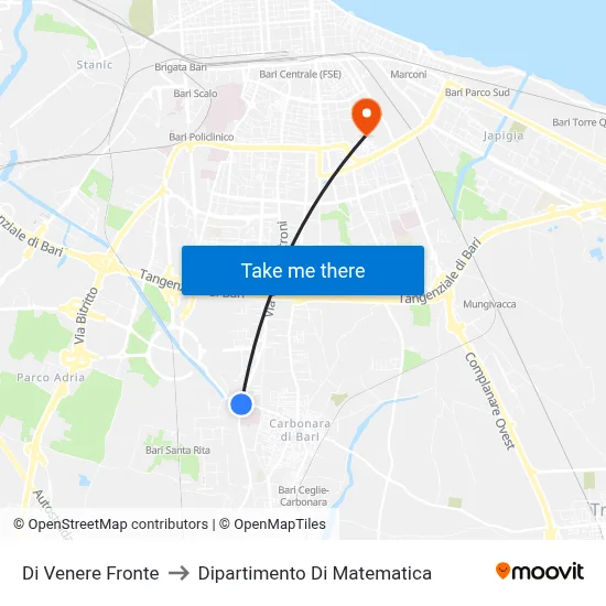 Di Venere Front to Mathematics Department map