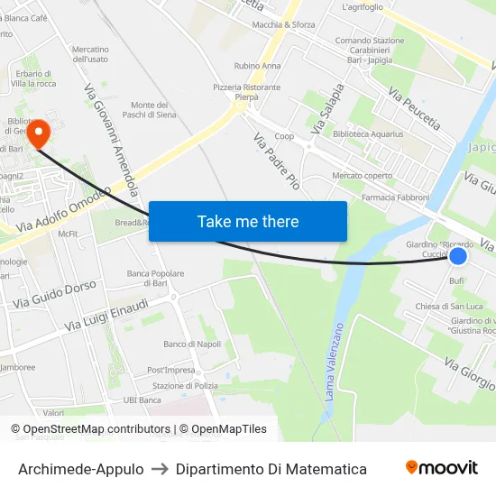 Archimedes-Appulo to Mathematics Department map
