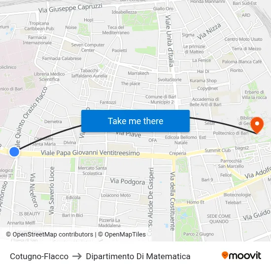 Cotugno-Flacco to Mathematics Department map