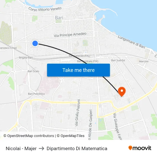 Nicolai - Majer to Mathematics Department map