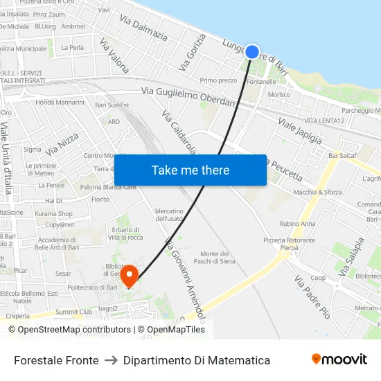 Forestry Office Front to Mathematics Department map