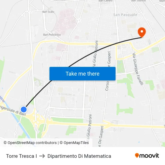 Torre Tresca I to Department of Mathematics map