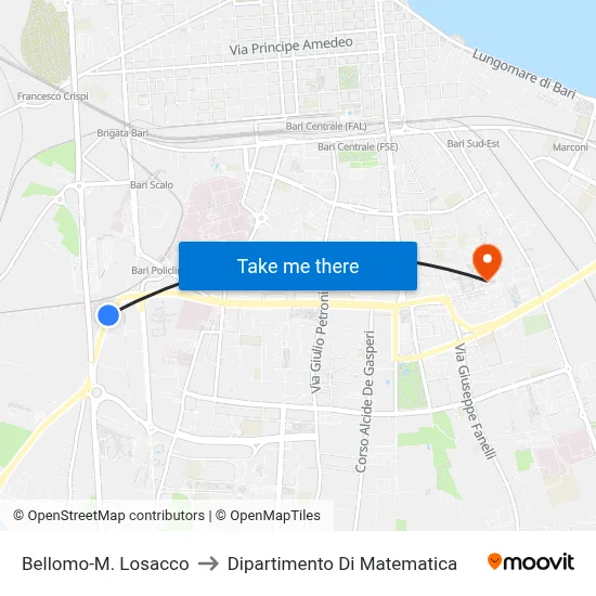 Bellomo-M. Losacco to Mathematics Department map
