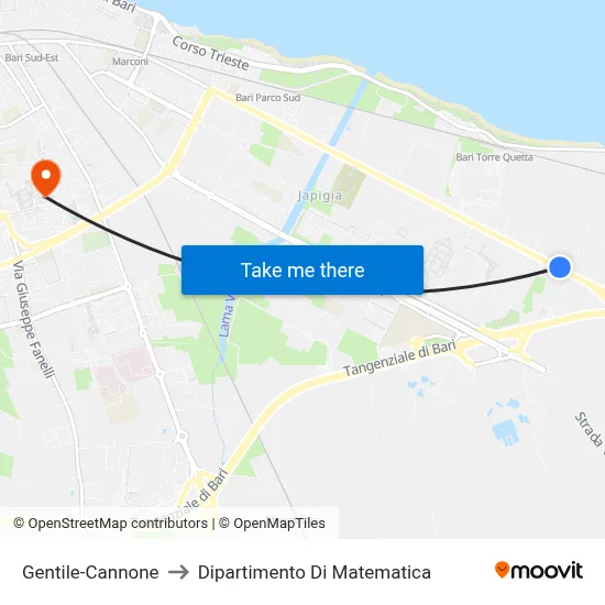 Gentile-Cannone to Mathematics Department map