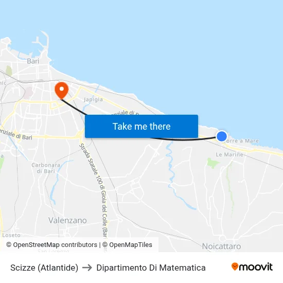 Scizze (Atlantide) to Mathematics Department map