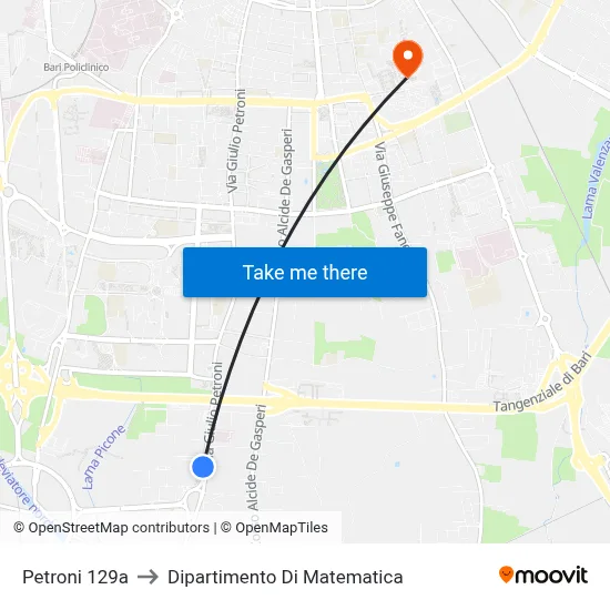 Petroni 129a to Mathematics Department map