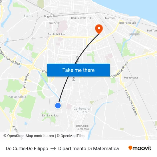 De Curtis-De Filippo to Mathematics Department map
