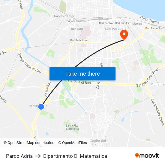 Parco Adria to Dipartimento Di Matematica map