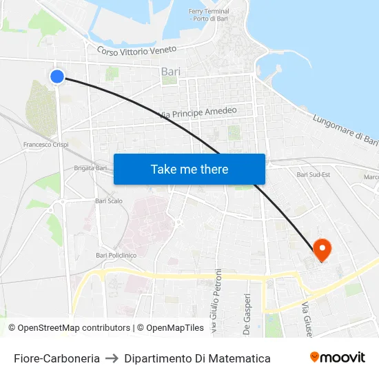 Fiore-Carboneria to Mathematics Department map