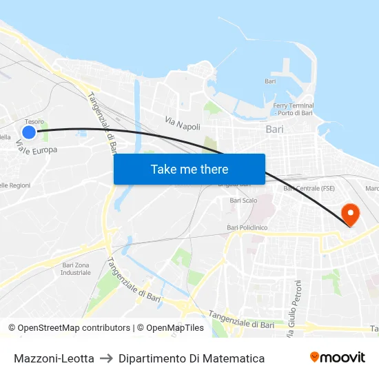 Mazzoni-Leotta to Mathematics Department map