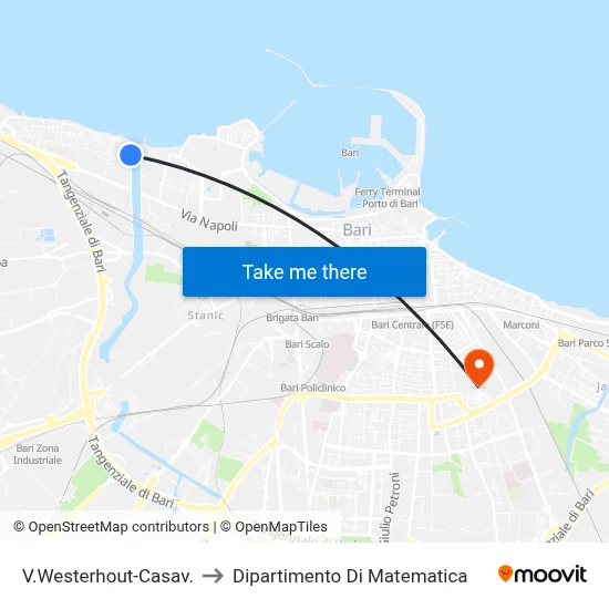 Westerhout-Casavecchia to Mathematics Department map