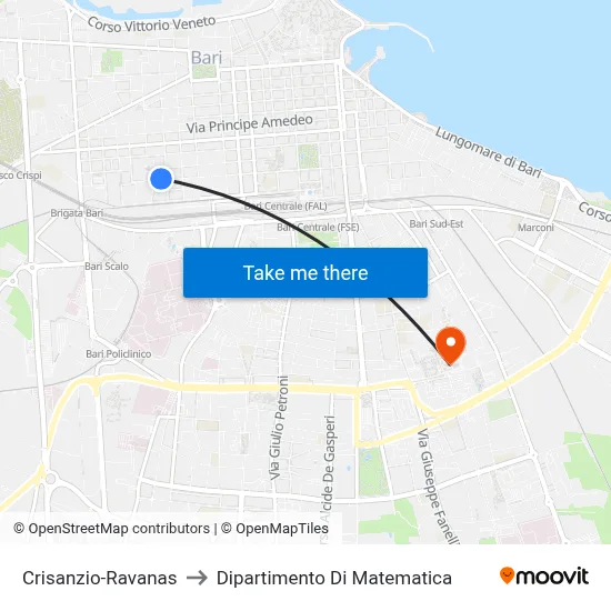 Crisanzio-Ravanas to Mathematics Department map
