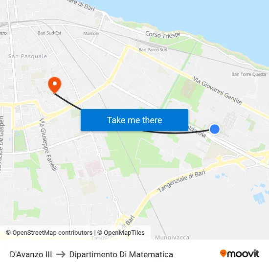 D'Avanzo III to Department of Mathematics map