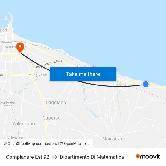East Parallel Road 92 to Department of Mathematics map