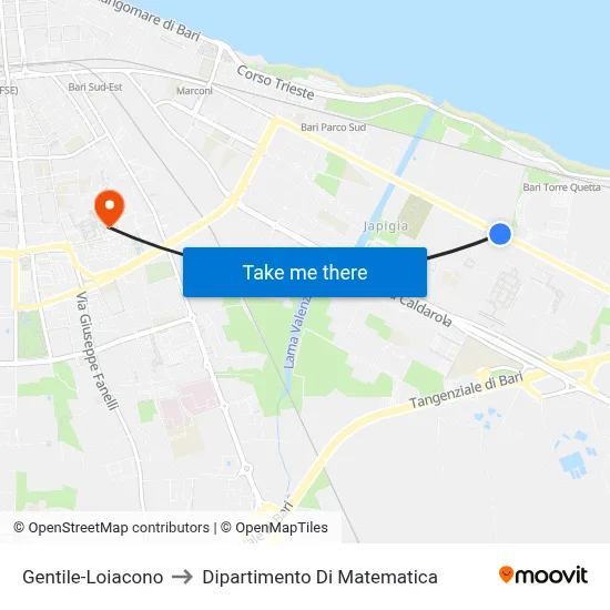 Gentile-Loiacono to Mathematics Department map