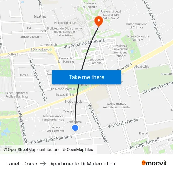 Fanelli-Dorso to Mathematics Department map