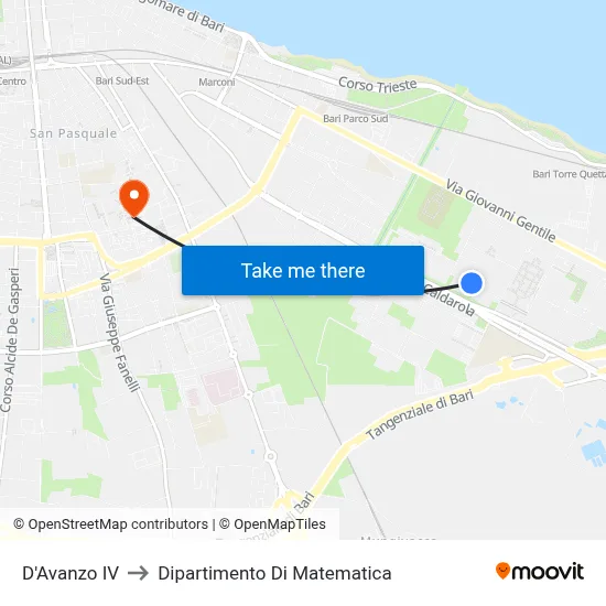 D'Avanzo IV to Department of Mathematics map