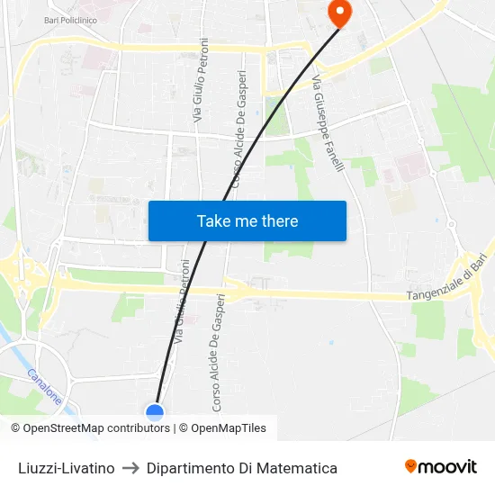 Liuzzi-Livatino to Department of Mathematics map