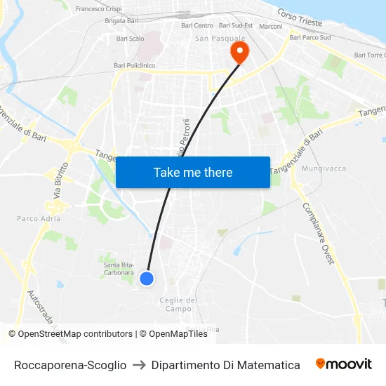 Roccaporena-Rock to Department of Mathematics map