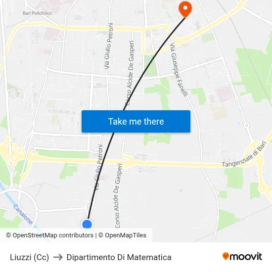 Liuzzi (Cc) to Department of Mathematics map