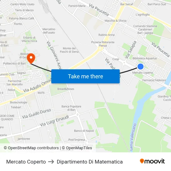 Covered Market to Mathematics Department map