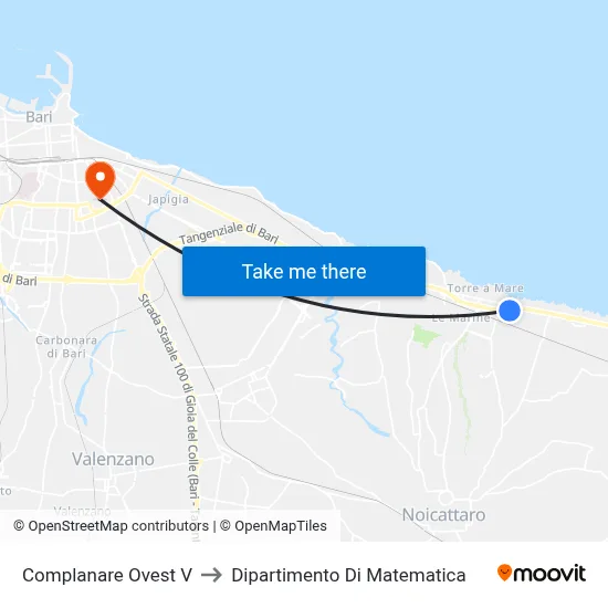 West Service Road V to Mathematics Department map