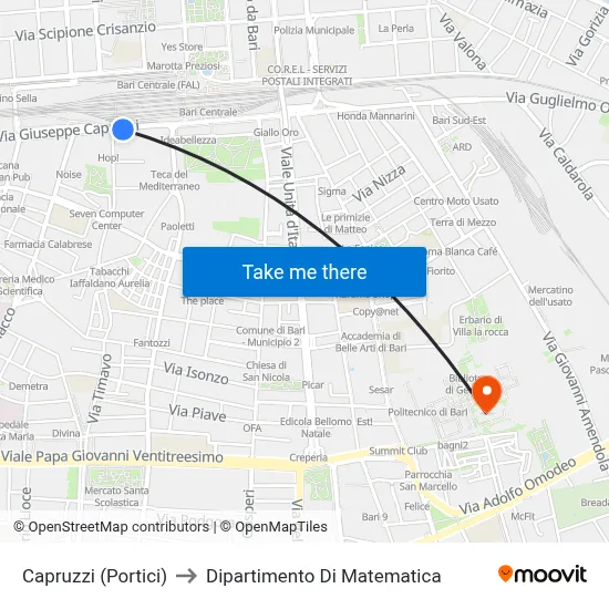 Capruzzi (Porticos) to Mathematics Department map