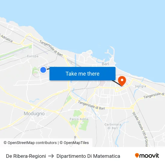 De Ribera-Regioni to Mathematics Department map
