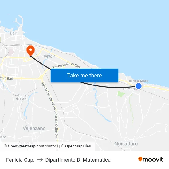 Fenicia Terminal to Mathematics Department map