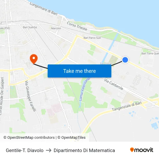 Gentile-Devil's Tower to Mathematics Department map