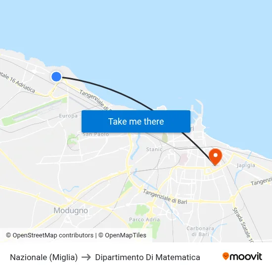 National Road (Miglia) to Mathematics Department map