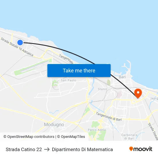 Catino Road 22 to Mathematics Department map