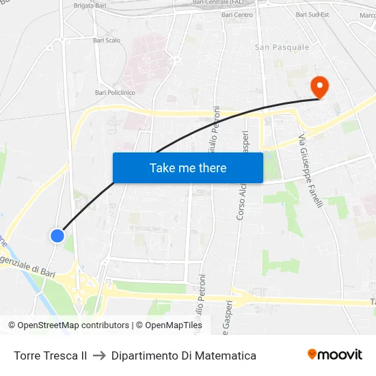 Torre Tresca II to Department of Mathematics map