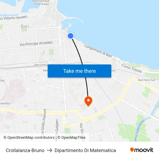 Crollalanza-Bruno to Mathematics Department map