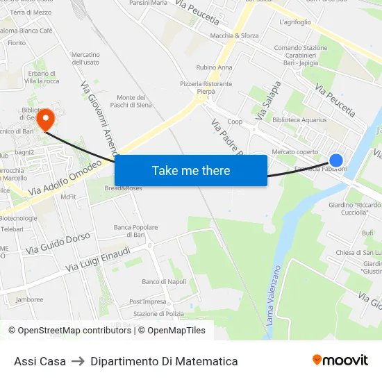Assi House to Mathematics Department map